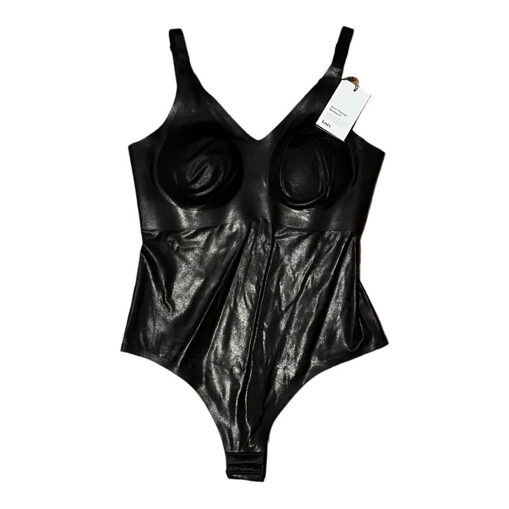 KNIX The Papaya Bodysuit Black Women’s Thong Large + - Picture 12 of 12
